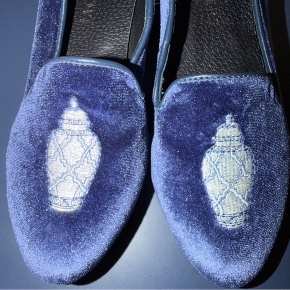 Jack Rogers Blue Velvet Ginger Jar Loafers Size 6.5M - Picture 2 of 8